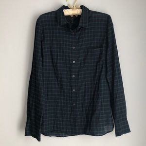J Crew “Boy” fit plaid button down